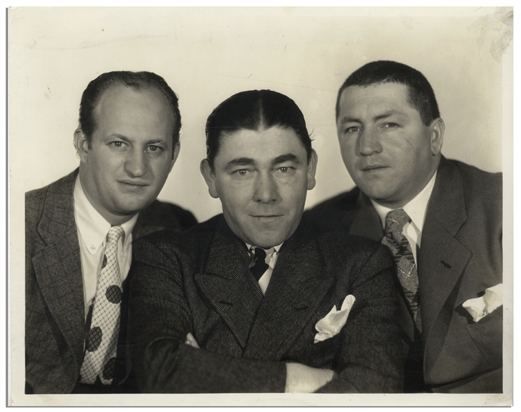 10 x 8 Glossy Publicity Photo of Moe, Larry & Curly, Circa 1934 -- Very Good Condition